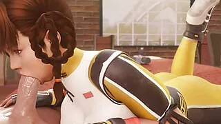 (Lei Fang Sweet Hot Blowjob) Intense Deep Throat, Rich Blowjob until Cumming (Dead or Alive 3D Hentai Porn) SaveAss