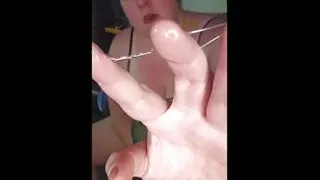 Licking my own cum, and play with me