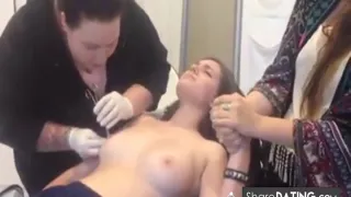Young Girl Gets Nipples Pierced