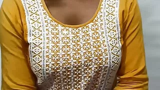 Indian Desi sexy Bhabi with Amazing Boobs changing dress in front of Camera