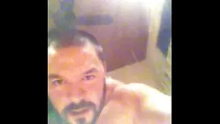 Hot hairy latin muscle stud works hole and uncut cock