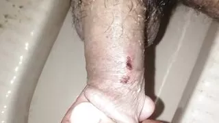 Morning squirt pissing my luro big cock