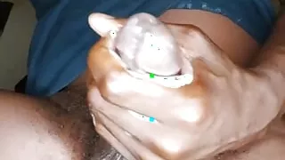 College student middle of the  night stroking bbc