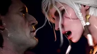 The king fucks Ciri and cum inside her.