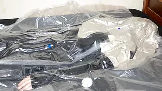 Jul 19 2023 - VacPacked in my leather pants latex tux & silver latex trenchcoat