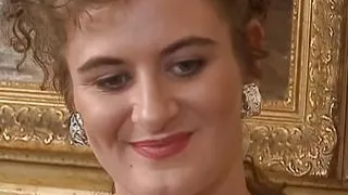 A busty blonde lady from Germany riding a long rod with her moist holes