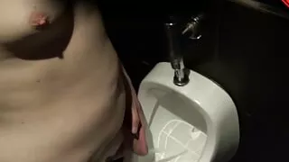 Quick piss at urinal in porn cinema. Naked and completely shaved. Slowmotion included (026) Tobi00815 00815
