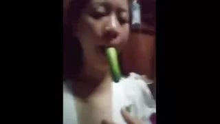 Asian girl at home alone