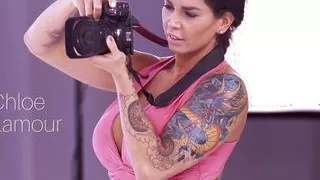 PRIVATE Chloe Lamour and Eveline Dellai, Photographer and Model Share a Stud