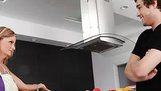 Big Booty MILF With Natural Tits Bangs While Baking!