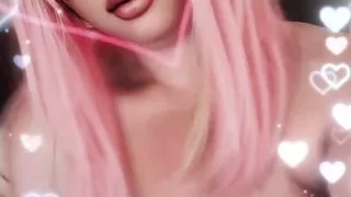 Megurine Luka Plays with her big boobs