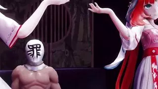 Genshin Impact - Sexy Dance + Hot Threesome (3D HENTAI)