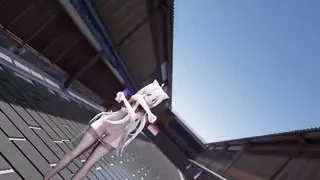 Haku In Sexy Stockings Dancing + Gradual Undressing (3D HENTAI)