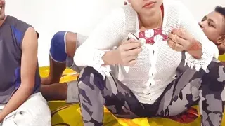 Cute Teen Shathi Khatun Hard Fucked in the Perfect Pussy - Pussy and Deepthroat Threesome FMM