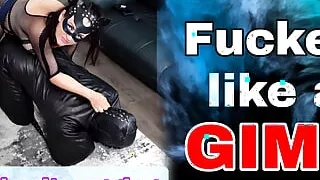 Femdom Bitchsuit Pegging Leather Bondage Huge Strap On Dildo BDSM Amateur Real Couple Milf Stepmom