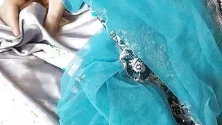 Asian crossdresser wearing long gown and cum