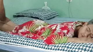 My perverted stepmother is exhausted and I give her a massage with a delicious fuck