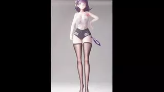 Genshin Impact - Thick Raiden In Sexy Shorts And Stockings Dancing (3D HENTAI)