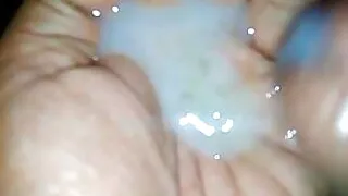 Cumshot after washing big cock
