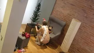 Christmas gets my girl naughty see what she's doing without clothes