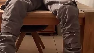 German young Twink boy jerks off after work