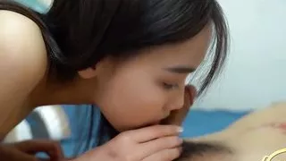 Man helps blind girlfriend regain light and has sex with girlfriend without a condom creampie