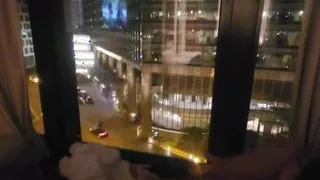 public solo masturbation hotel window