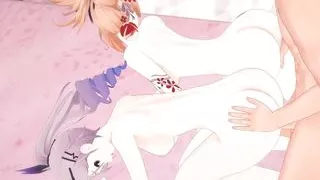 Threesome Yoimiya x SilverWolf Genshin-Honkai Hentai