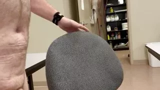 Walking Naked in University Classroom and Biology Lab and Cum on Desk