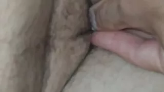 My beautiful hard male clit in my boyfriend's bathroom.