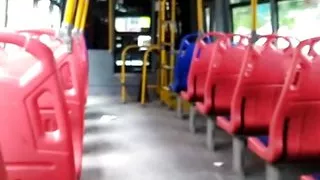 Extreme straw with milk on the bus