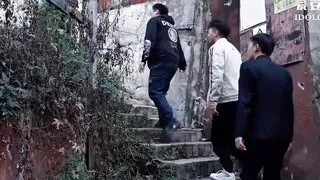 Horny slut Asian wife with petite body sucking her husband's friend big cock and got orgasm