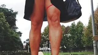 JoanaLoveTs enjoys walking in the park and showing her she cock