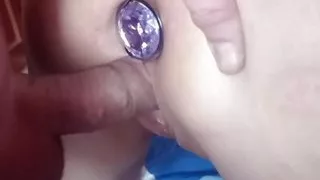 my husband licks my ass and inserts a toy there.