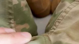Army Specialist jerks off in private's uniform - returns it with cum on it part 1 of 4