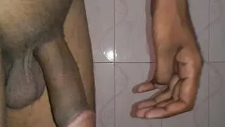 Solo HandJob In the Bath Room While Taking Shower