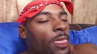 A stunning brunette ebony loves getting her round ass covered with cum