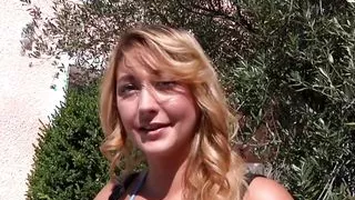 Blond French Teen Fucked in the Ass at Swimming Pool