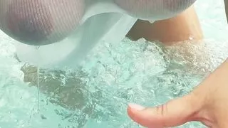 Hottub Huge Tits