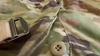 Shooting a creamy load in some boxer briefs while wearing my army uniform