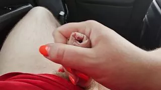 Wanking in the parking lot