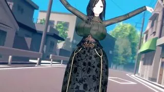 Tomoe - Sexy MILF In Tight Dress Dancing + Gradual Undressing (3D HENTAI)