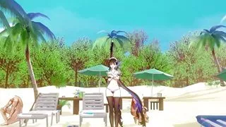 Plummy - Sexy Dance On The Beach + Sex (3D HENTAI)