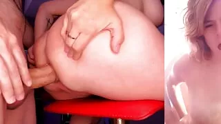 My step aunt came to visit. She taught me how to cum inside her tight ass.