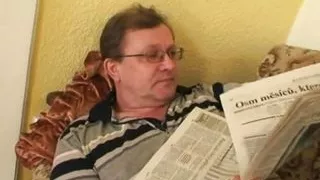 Slutty teen fucks gramps after sucking his dick