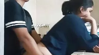 Maid culeada in the kitchen (almost discovered by my wife)