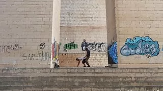Gay Graffiti Twinks Fucking under the Bridge