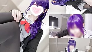 School Uniform Cosplay Femdom handjob anal prostate massage cumshot video.