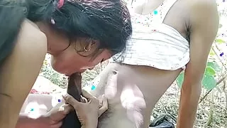 A girl getting fucked by a stranger in the woods