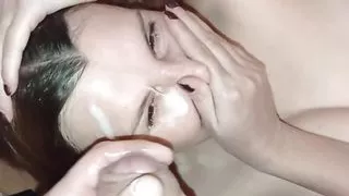 my morning coffee with cum on my face.